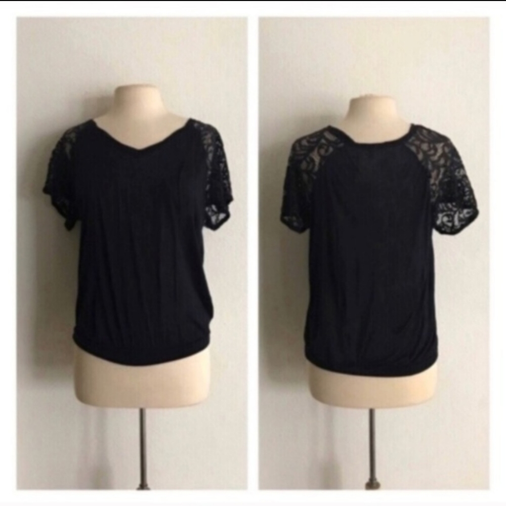 Free People | Lace Sleeve Top